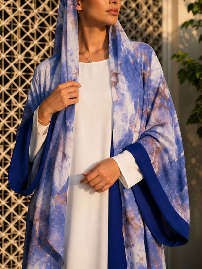 ABAYA REVERSE NAÏA - Bleu Royal Saphir
