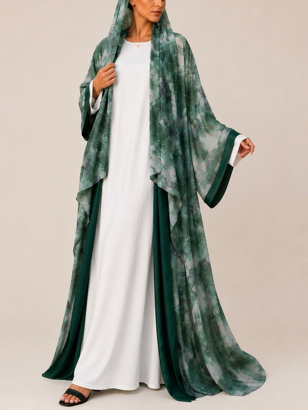 ABAYA REVERSE NAÏA - Vert Cristal