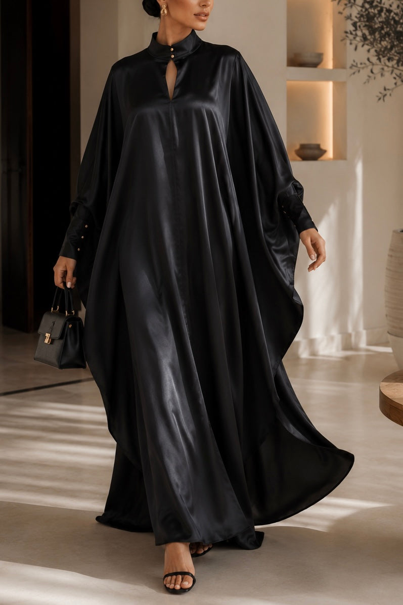 ROBE KAFTAN AMARA - Noir Intense