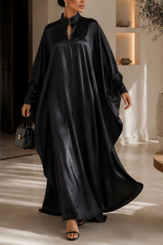 ROBE KAFTAN AMARA - Noir Intense