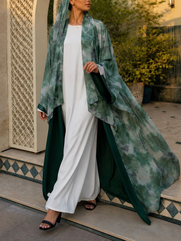 ABAYA REVERSE NAÏA - Vert Cristal