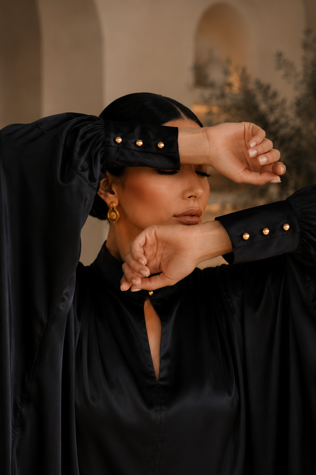 ROBE KAFTAN AMARA - Noir Intense