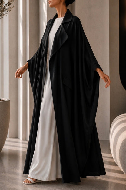 ABAYA KIMONO TRENCH AYLA - Noir Intemporel