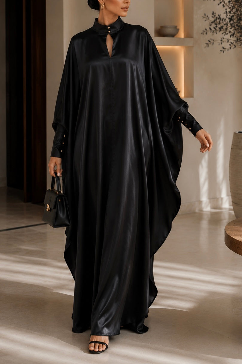 ROBE KAFTAN AMARA - Noir Intense