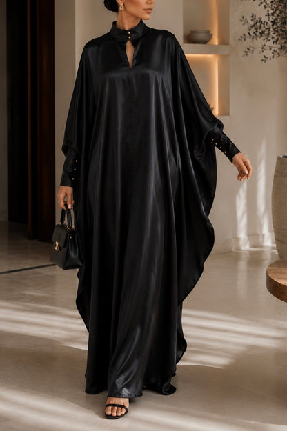ROBE KAFTAN AMARA - Noir Intense