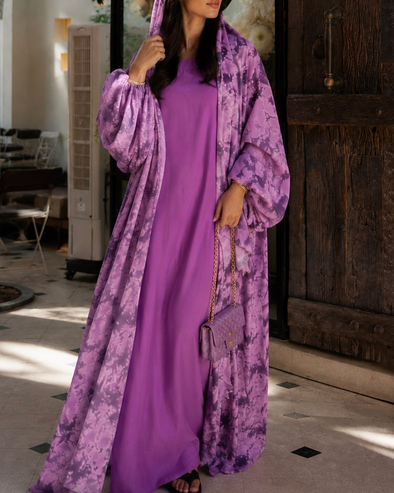 ABAYA KIMONO SARAH – Violet Orchidée