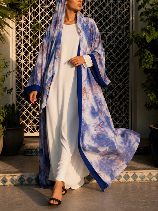 ABAYA REVERSE NAÏA - Bleu Royal Saphir