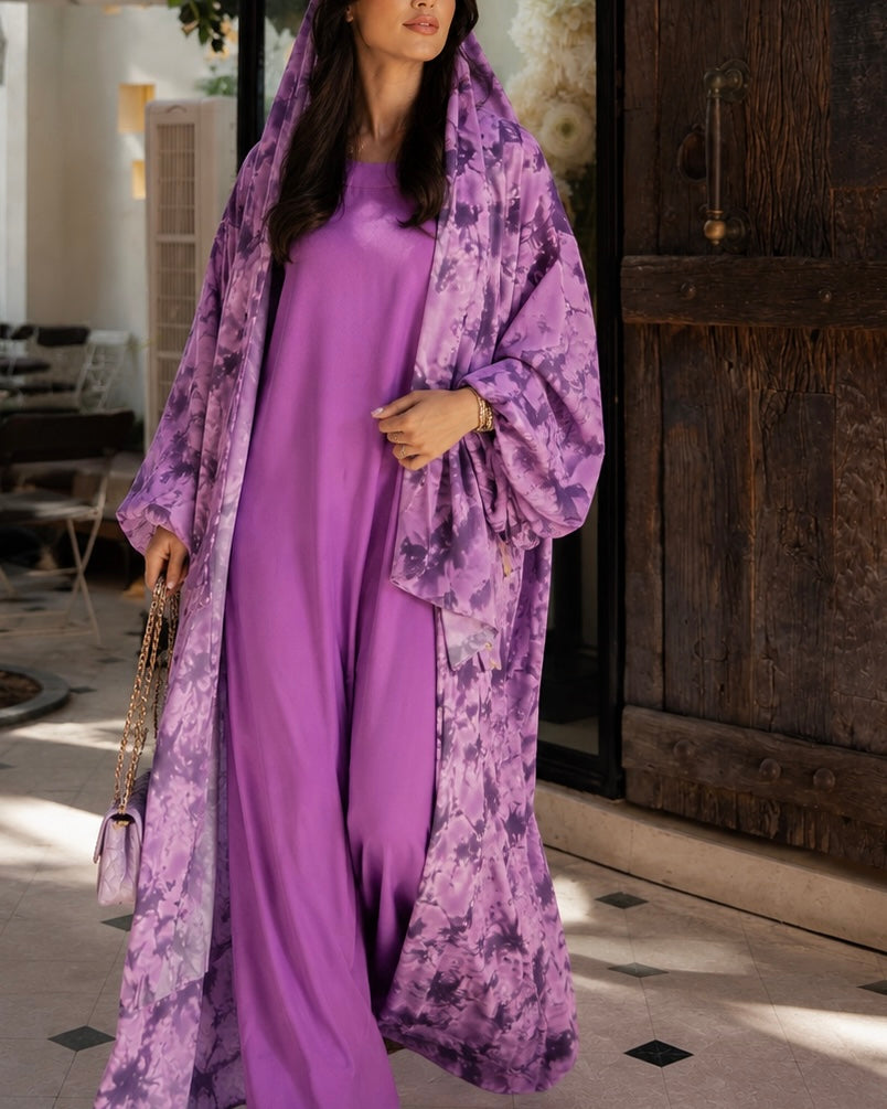 ABAYA KIMONO SARAH – Violet Orchidée