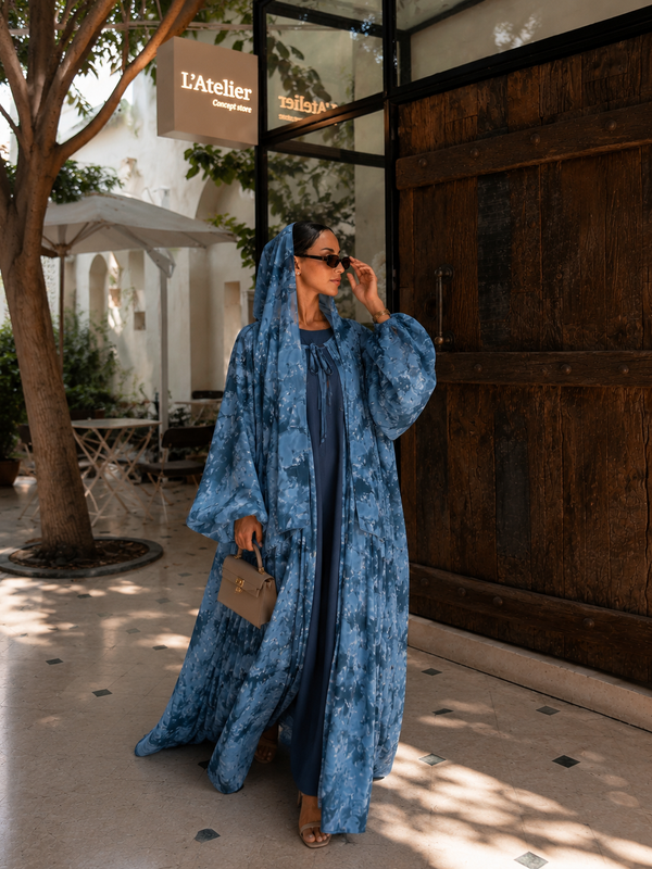 ABAYA KIMONO SARAH – Bleu Minéral