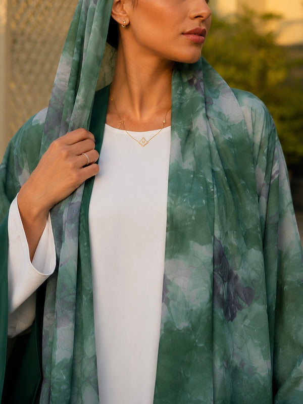 ABAYA REVERSE NAÏA - Vert Cristal