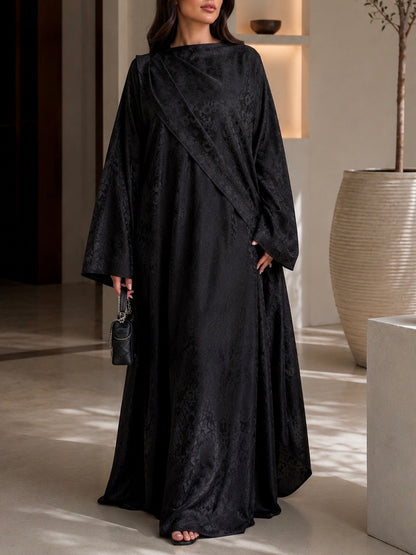 ROBE CAPE DRAPEE LAYAL - Noir profond