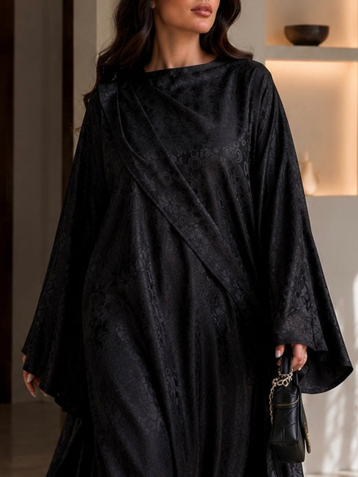 ROBE CAPE DRAPEE LAYAL - Noir profond