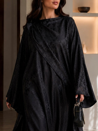 ROBE CAPE DRAPEE LAYAL - Noir profond