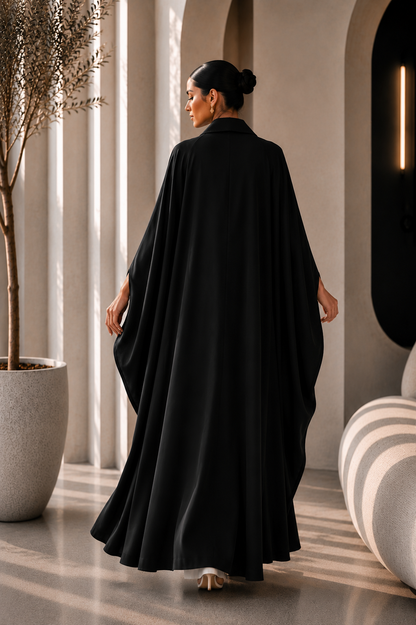 ABAYA KIMONO TRENCH AYLA - Noir Intemporel