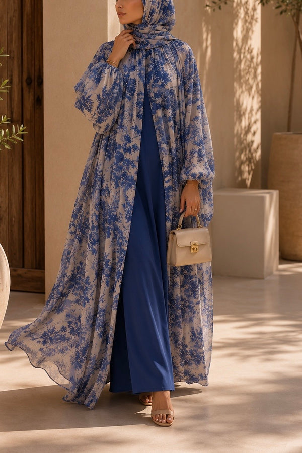 ABAYA KIMONO YUMI – Bleu azur