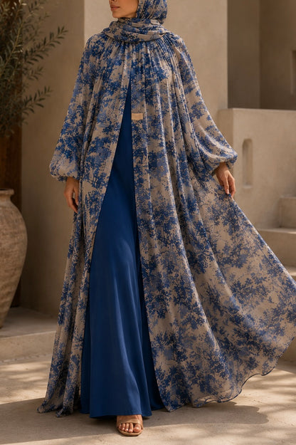ABAYA KIMONO YUMI – Bleu azur