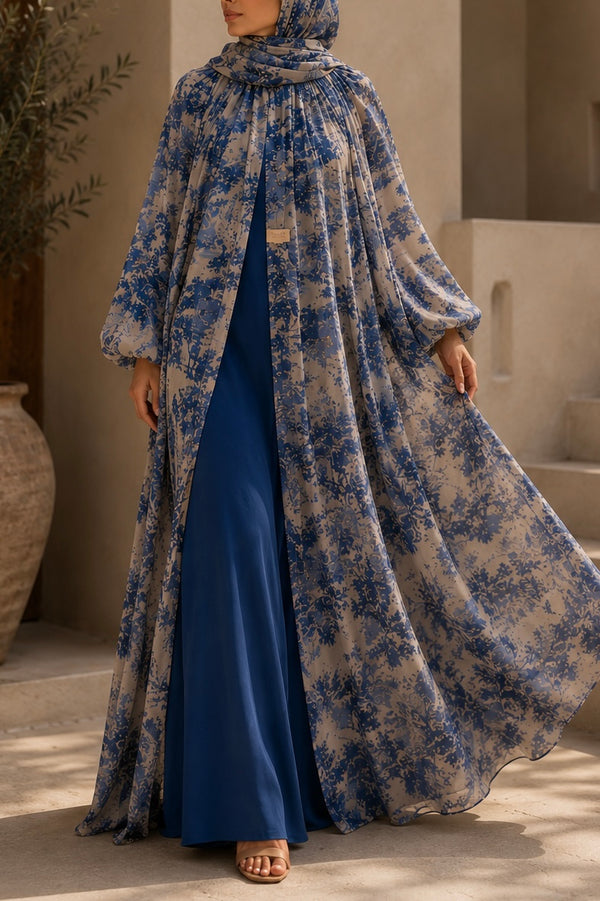 ABAYA KIMONO YUMI – Bleu azur
