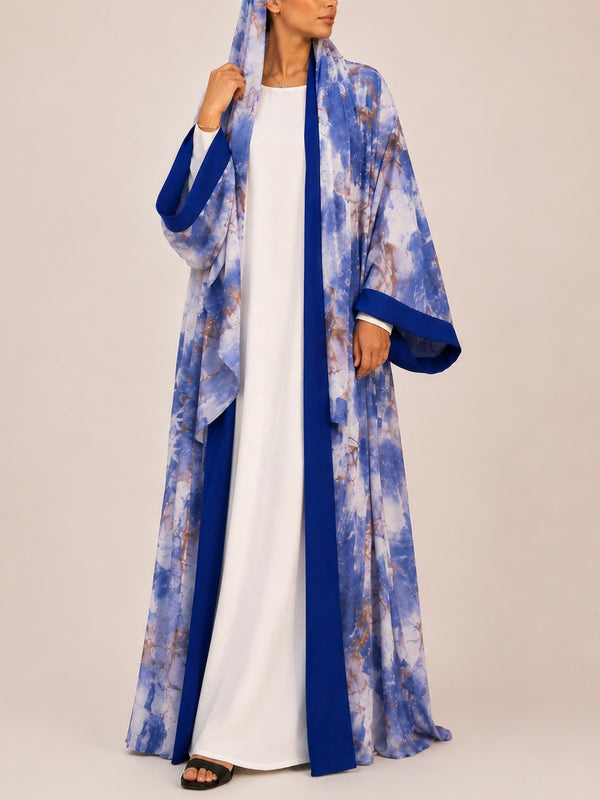 ABAYA REVERSE NAÏA - Bleu Royal Saphir