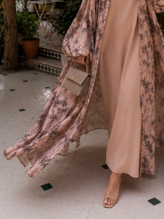 ABAYA KIMONO SARAH – Sable Marbré