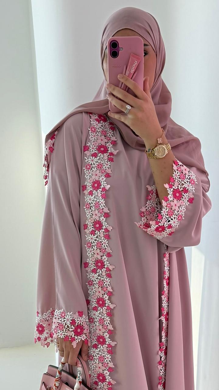 SAJYA BLUSH FLORAL ABAYA