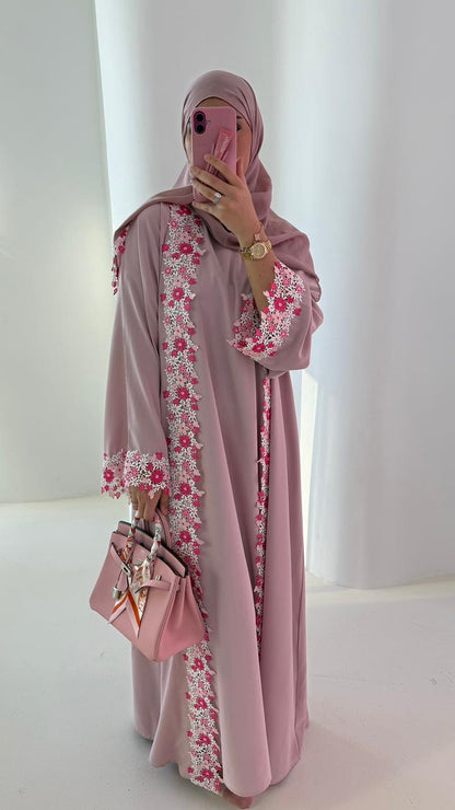 SAJYA BLUSH FLORAL ABAYA