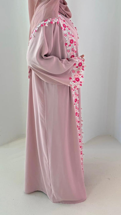 SAJYA BLUSH FLORAL ABAYA