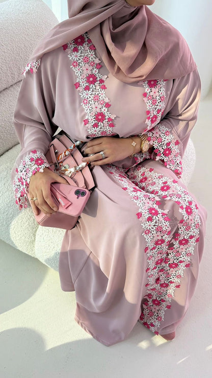 SAJYA BLUSH FLORAL ABAYA