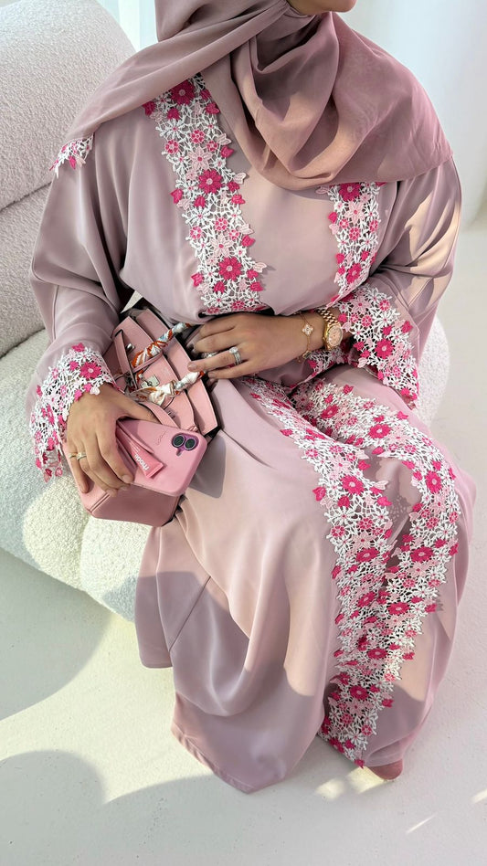 SAJYA BLUSH FLORAL ABAYA