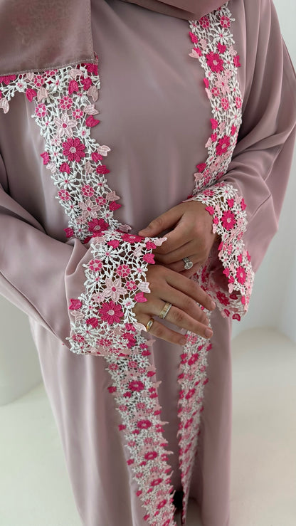 SAJYA BLUSH FLORAL ABAYA